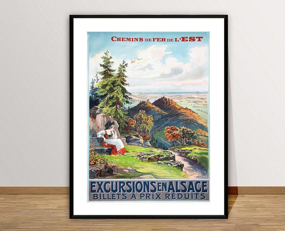 Chemins De Fer De Lest Excursions En Alsace Railway Travel Poster - Image 2
