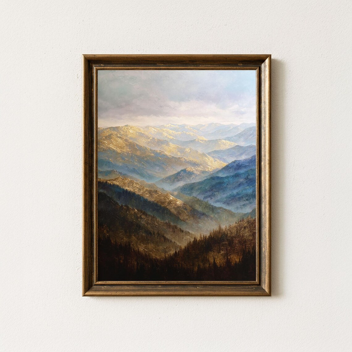 Smoky Mountains Sunrise Oil Painting Print