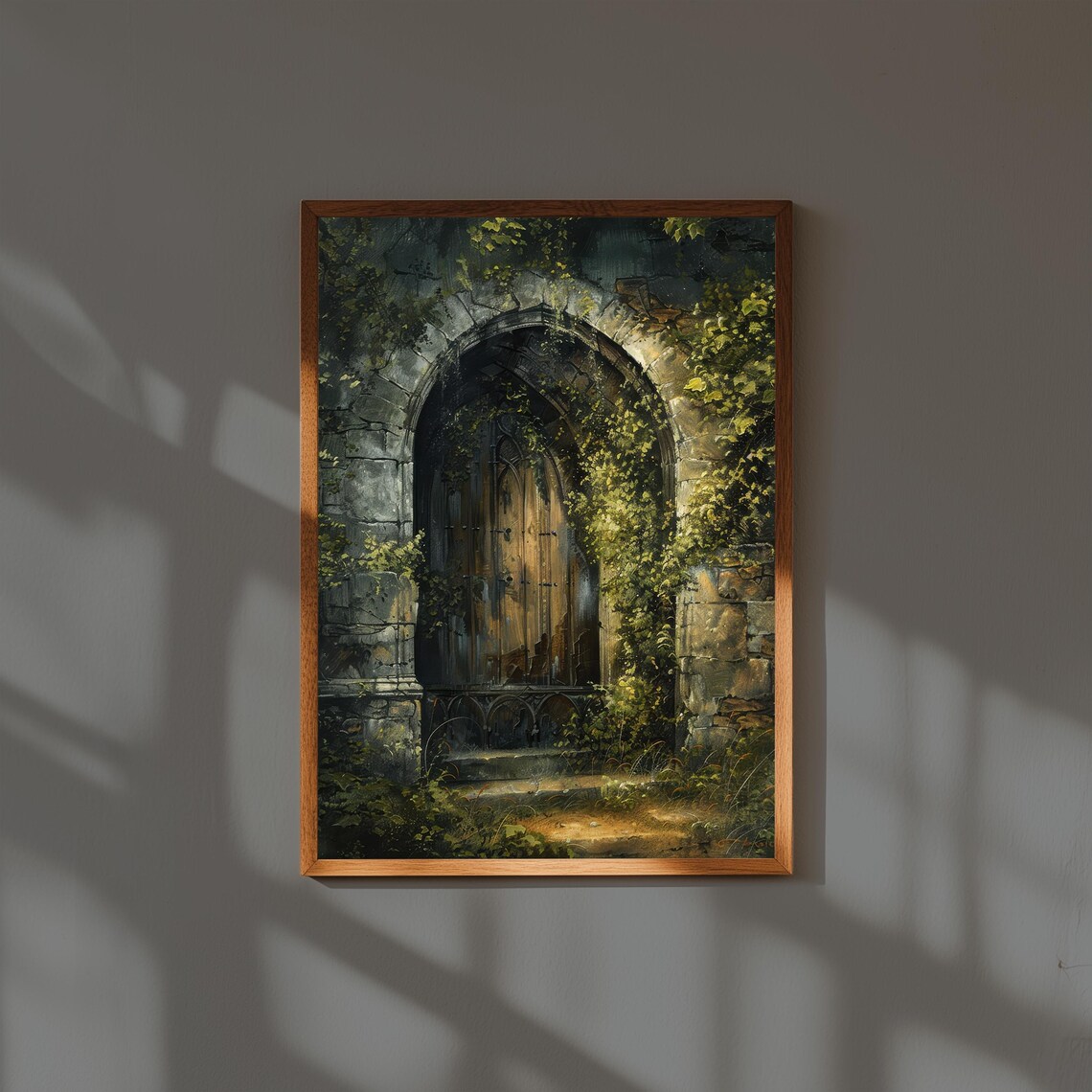 Dark Academia Grand Arched Stone Doorway Art Print