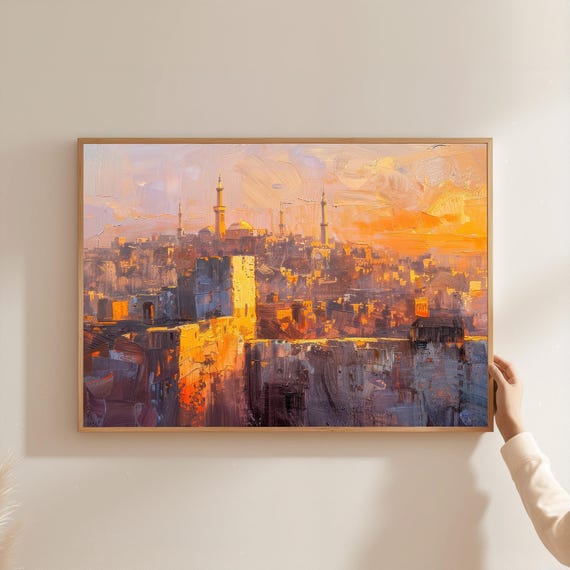 Aleppo Citadel Sunset Print Middle Eastern Cityscape Wall Art