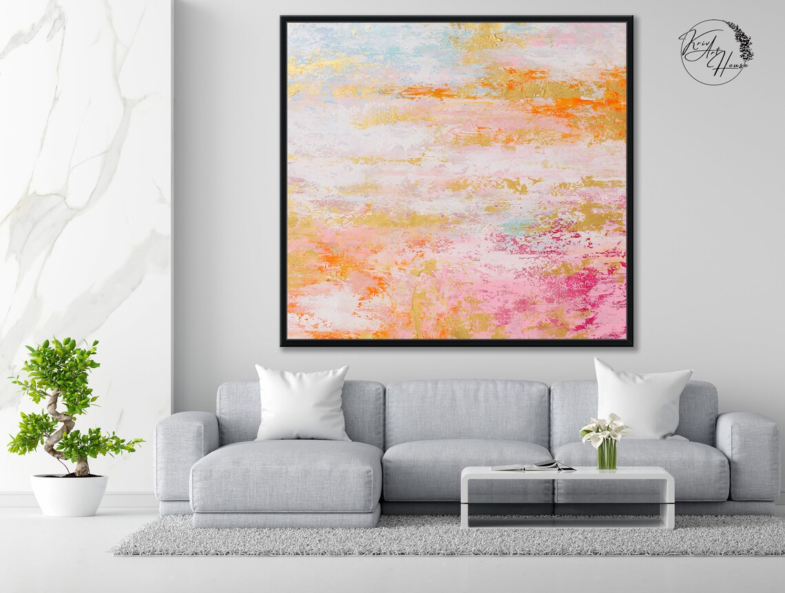 Colorful Abstract Painting, Acrylic Texture Art Print - Image 2