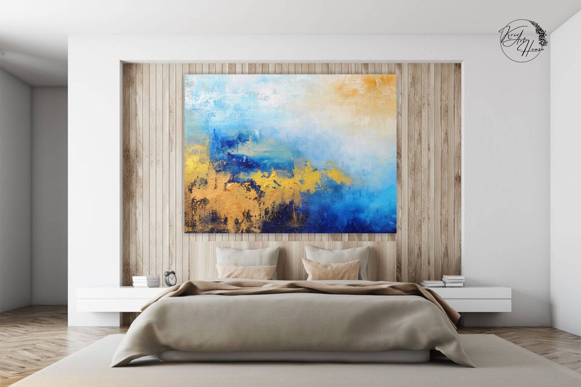 Large Modern Abstract Painting, Panoramic Wall Art Print - Image 2
