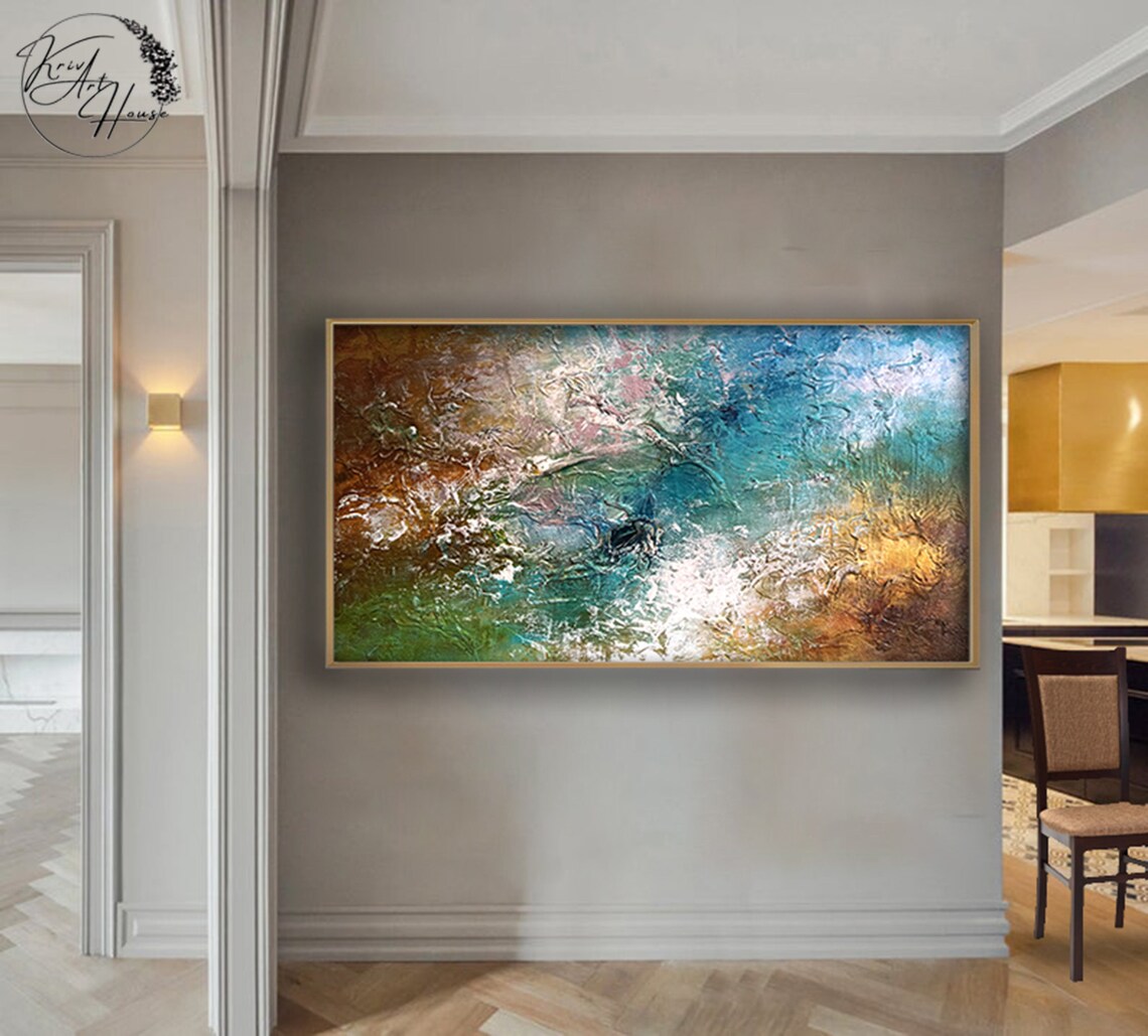 Colourful Abstract Oil Painting Art Print, Modern - Image 3