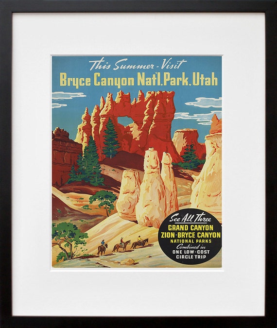 Bryce Canyon National Parks Vintage Travel Poster