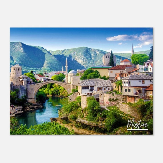 Mostar Bridge Print Bosnia Herzegovina Travel Photo