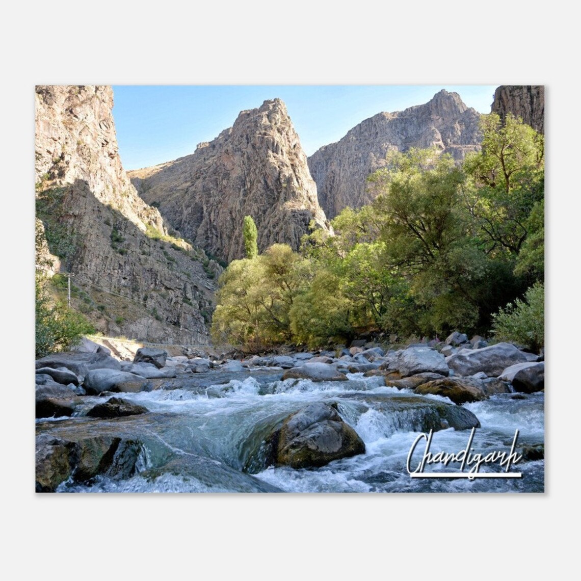 Chandigarh India Mountain River Gorge Rapids Nature Photography Print