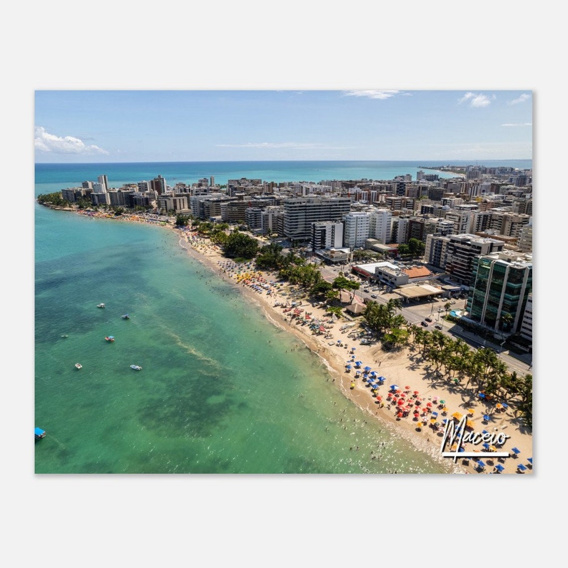 Macei Brazil Travel Poster Pajucara Beach Skyline Art