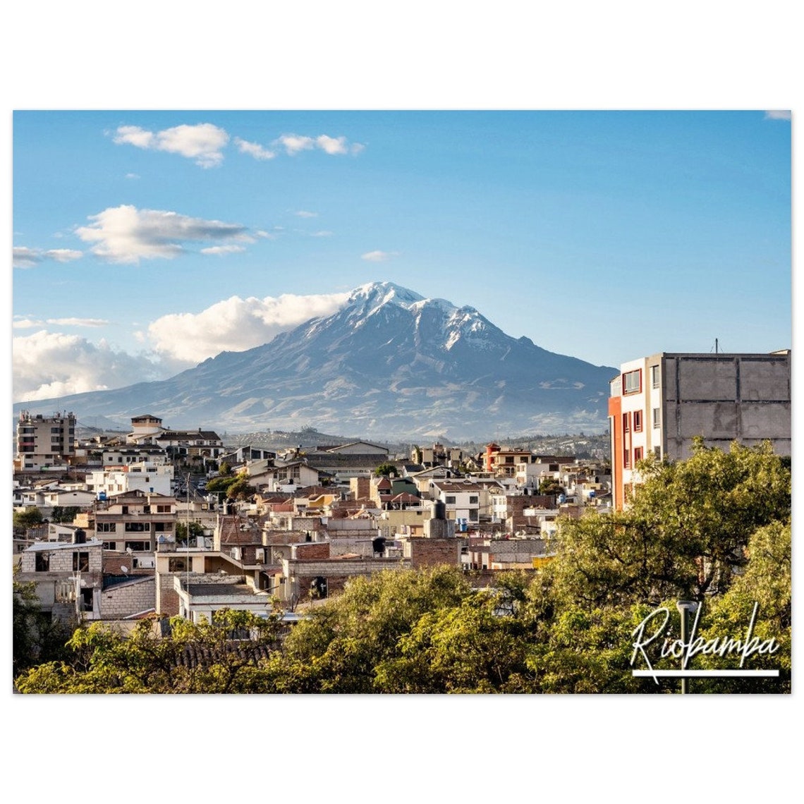 Riobamba Ecuador Poster Print Mountain Cityscape Wall Art