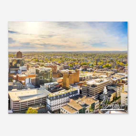 Allentown Pennsylvania Skyline Poster Horizontal Travel Photo Print