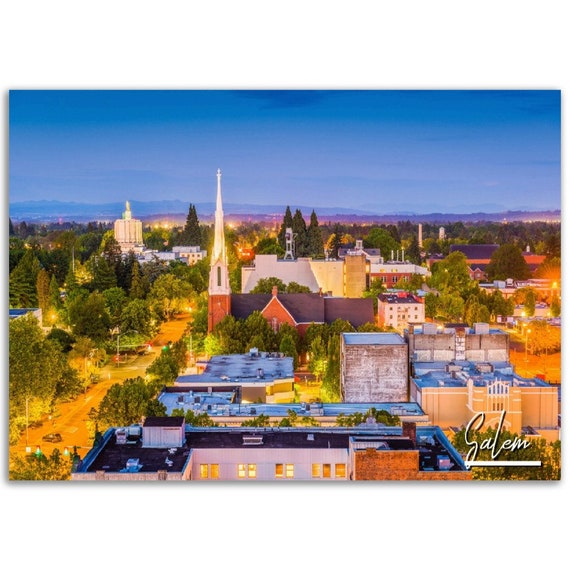 Salem Oregon Poster Print City Skyline Wall Art