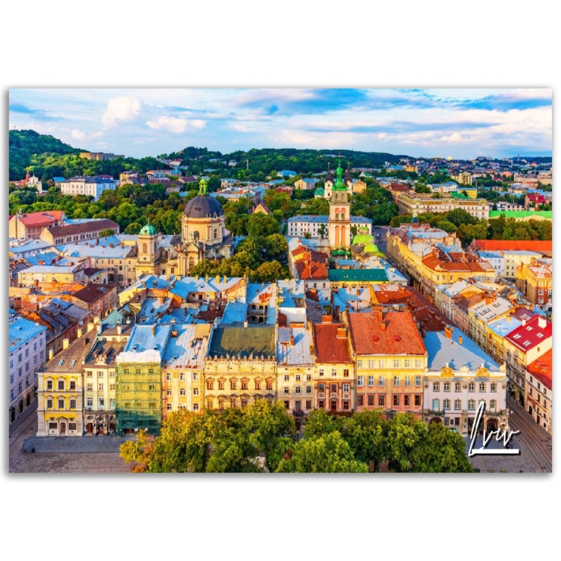 Lviv Travel Poster Print, Ukraine City View