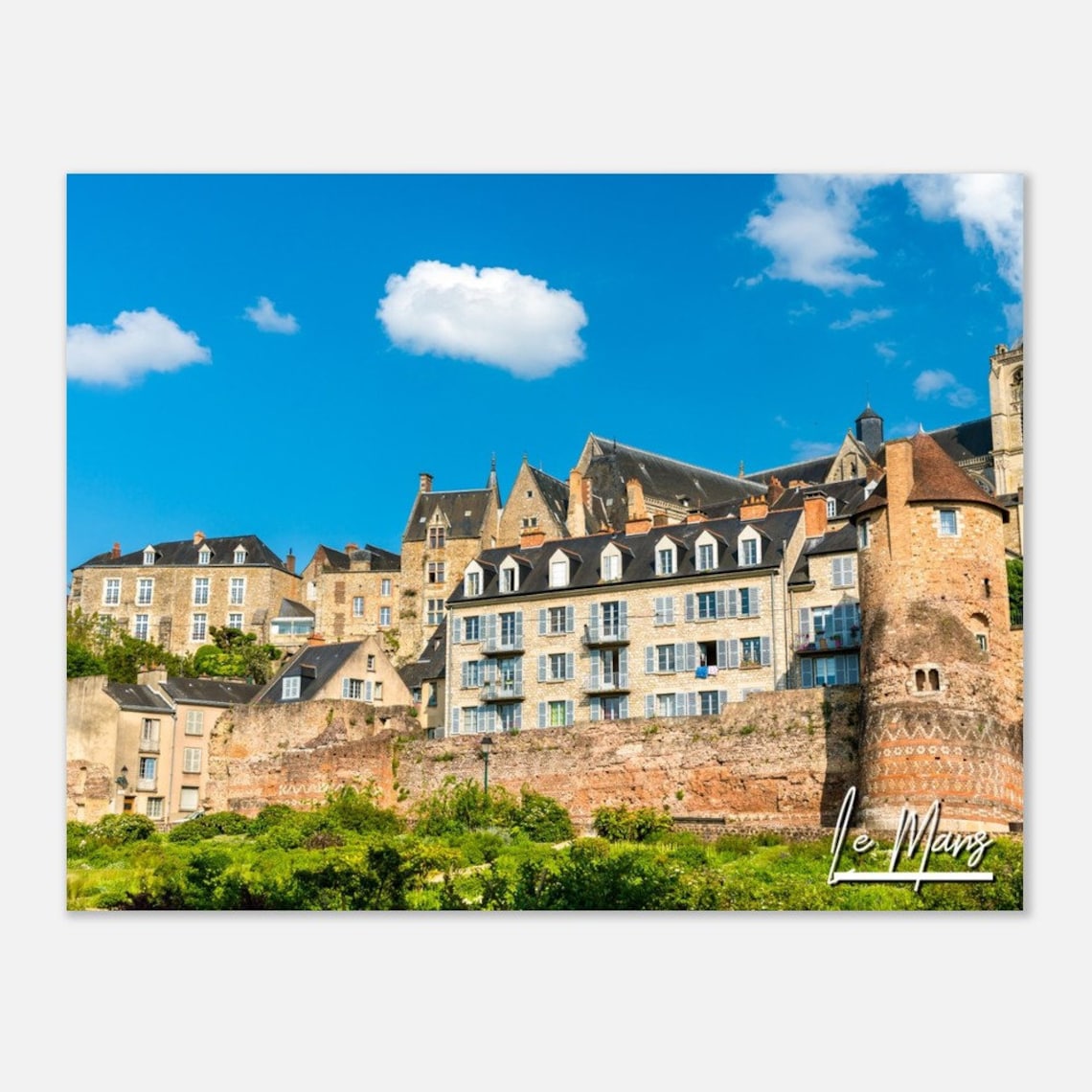 Le Mans France Historic Old Town City Walls Travel Photo Poster