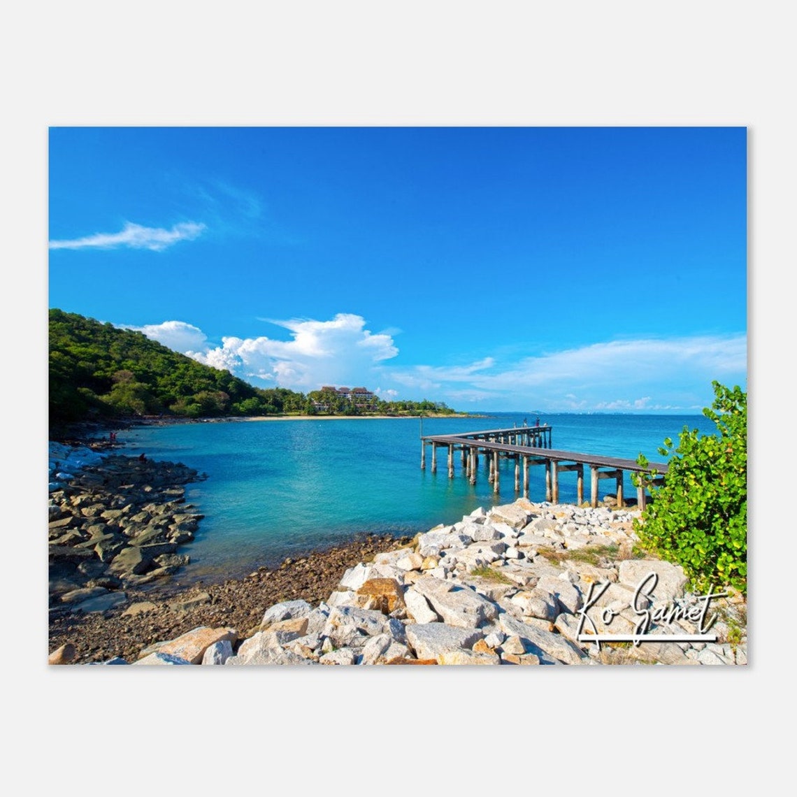 Ko Samet Thailand Wooden Pier Turquoise Bay Tropical Island Poster