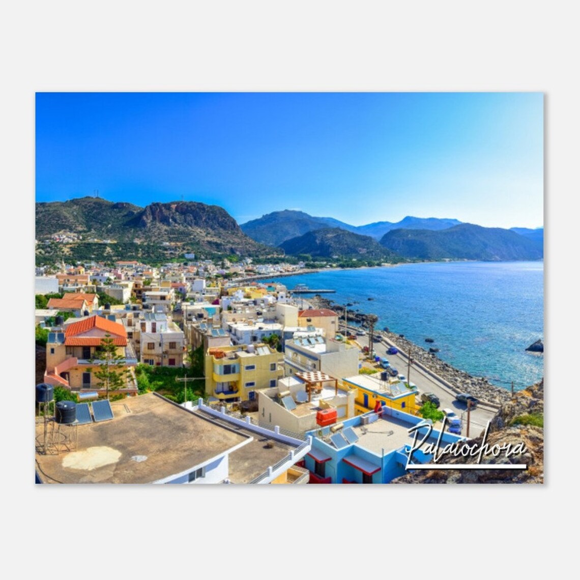 Palaiochora Crete Coastal Village Turquoise Bay Travel Poster