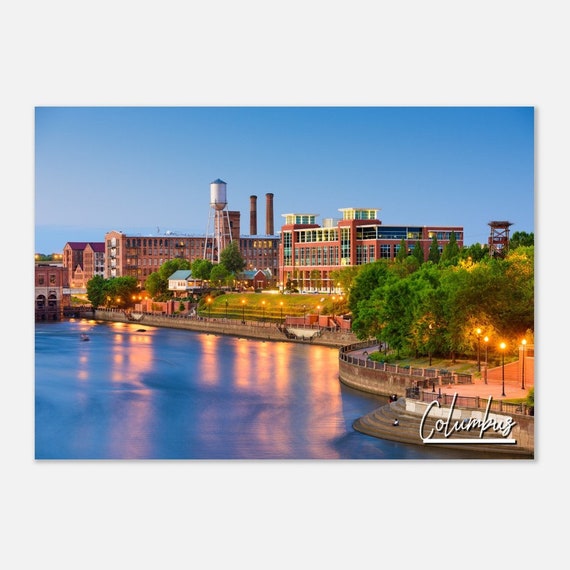 Columbus Georgia Skyline Poster Horizontal Travel Photo Print