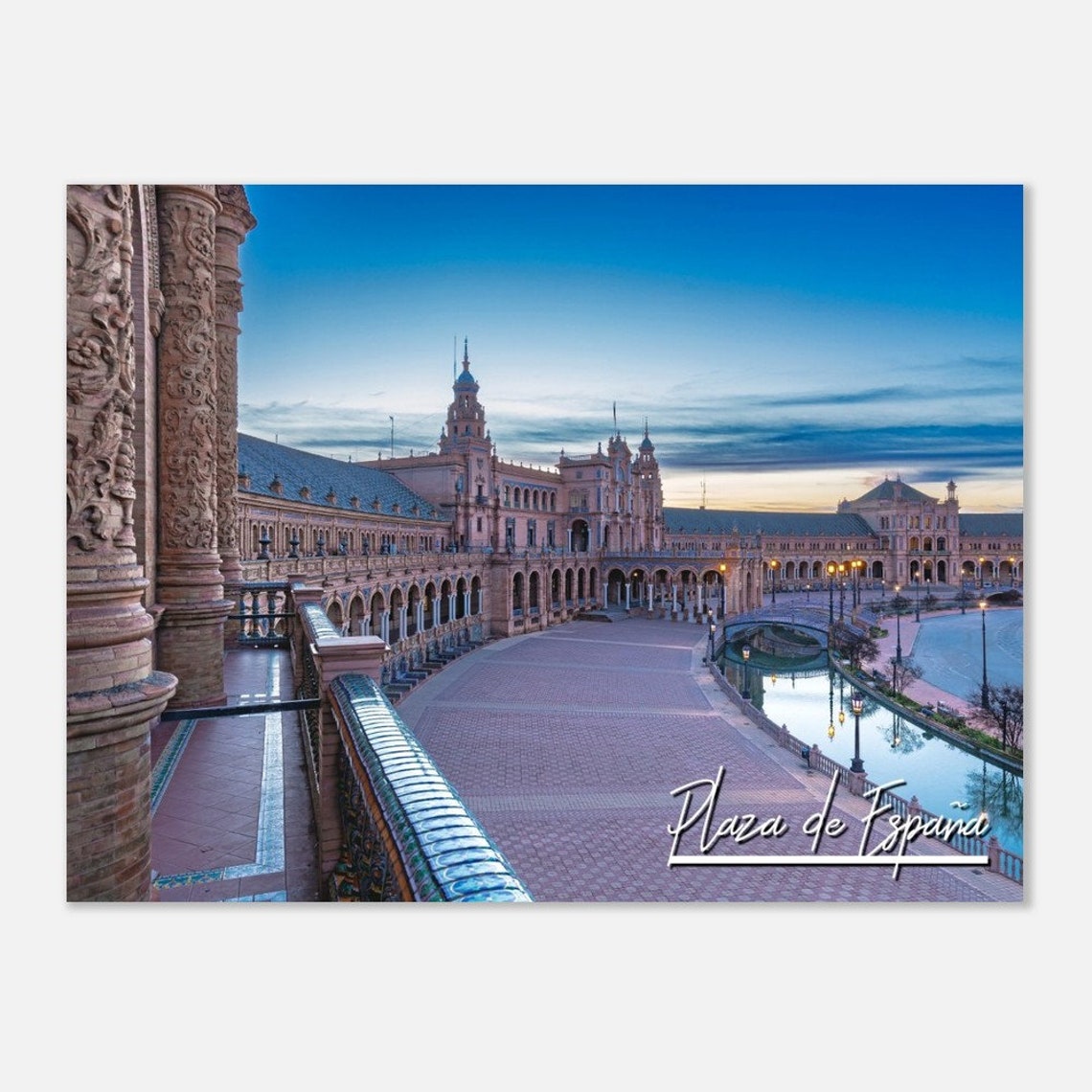 Plaza de España Seville Blue Hour Spanish Architecture Travel Print