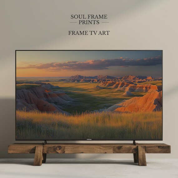 Badlands National Park Sunset Prairie Landscape Frame TV Art Poster