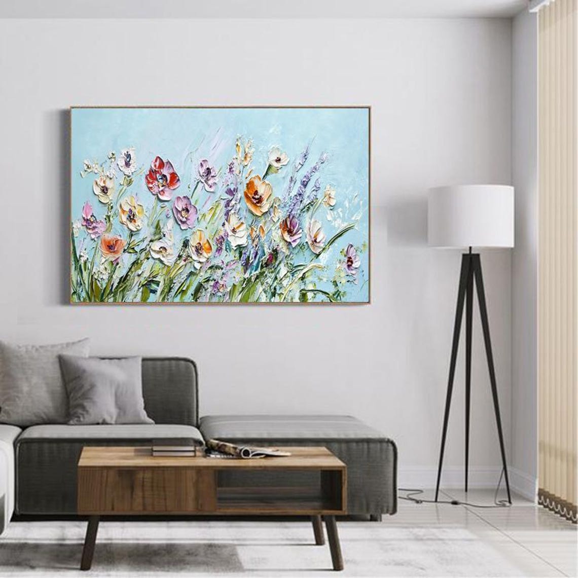 Wildflower Garden Colorful Impasto Floral Meadow Scene Art Poster - Image 6