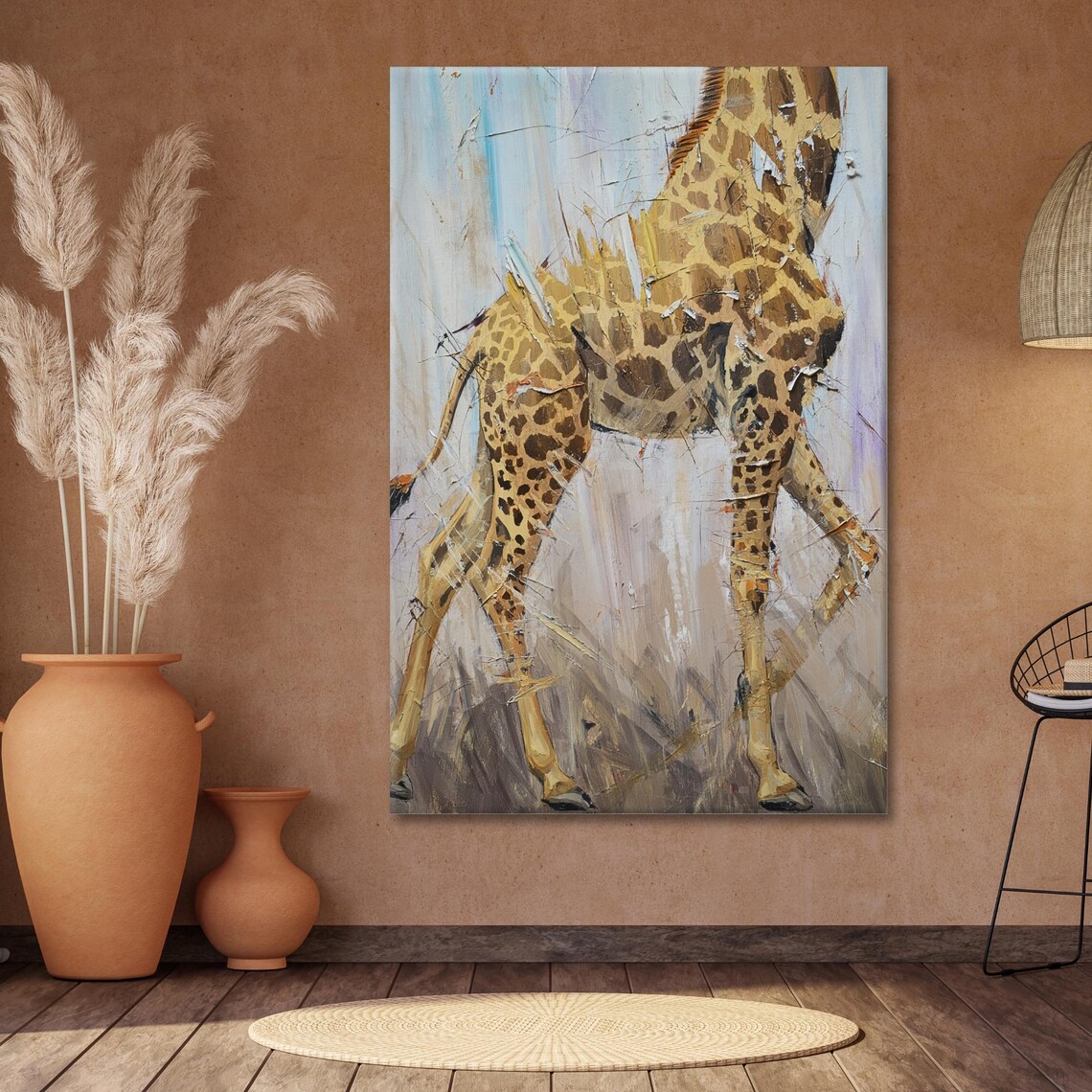 Giraffe Walking Art Print, Gift for Animal Lovers
