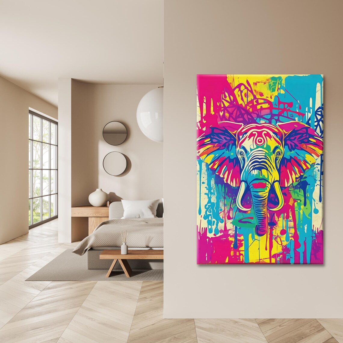 Elephant Street Art, Colorful Graffiti Urban Jungle - Image 2