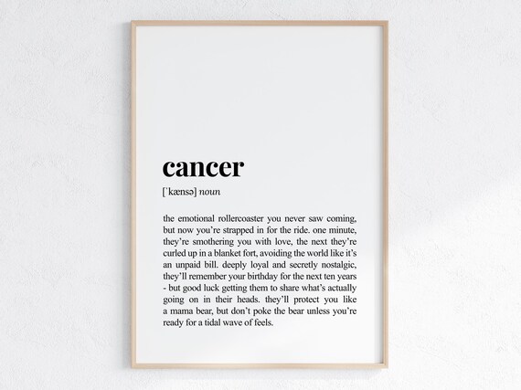 Cancer Zodiac Sign Funny Astrology Definition Dictionary Poster
