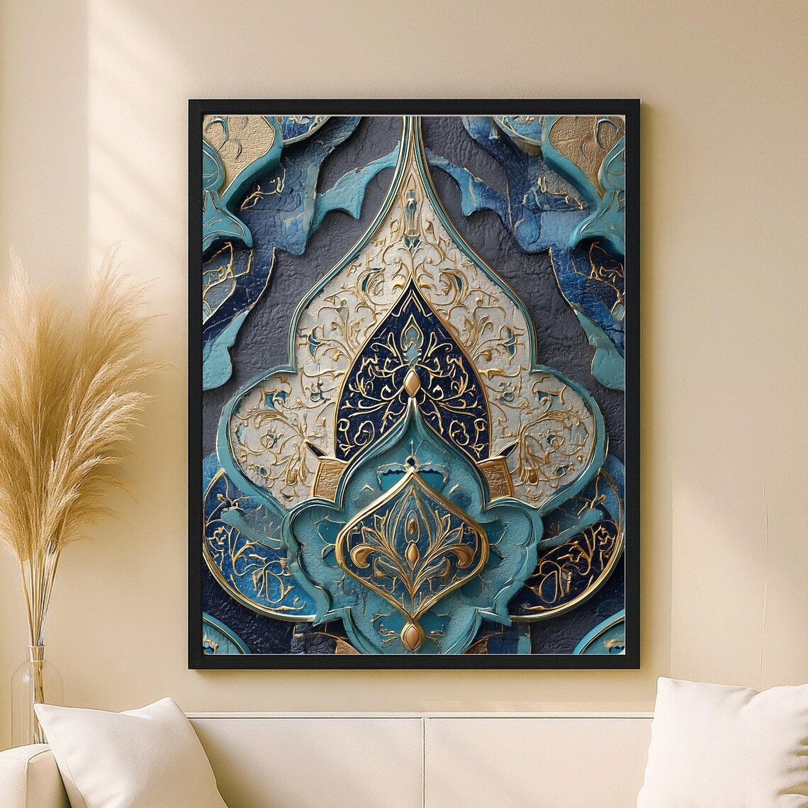 Tezhip Wall Art, Islamic Pattern Art Print