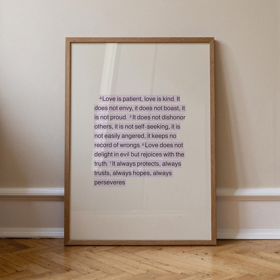 1 Corinthians 13 Print, Christian Minimalist Art
