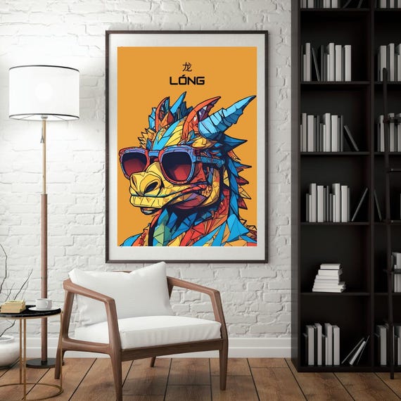 Picasso Style Chinese Zodiac Art Prints Boho Wall Decor