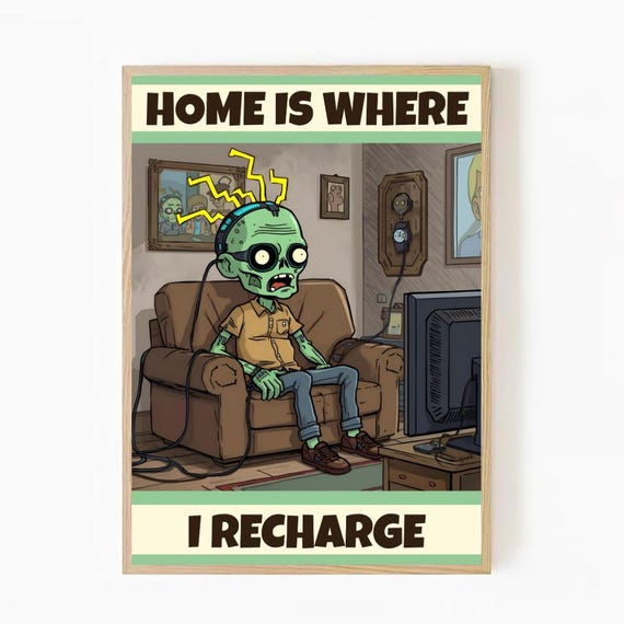 Home Zombie Watching Tv Halloween Decor