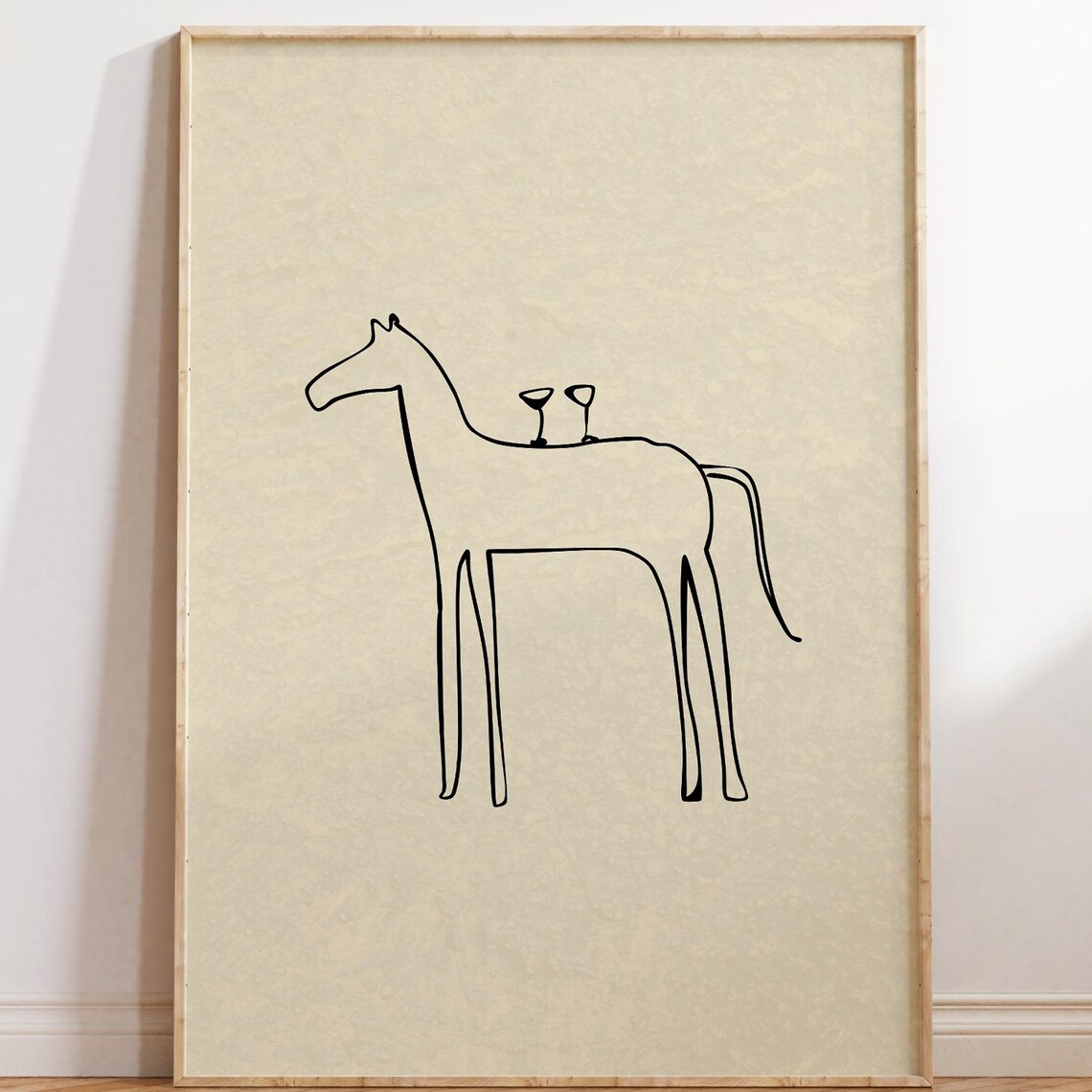 Horse Cocktail Print, Kitchen Decor Illustration