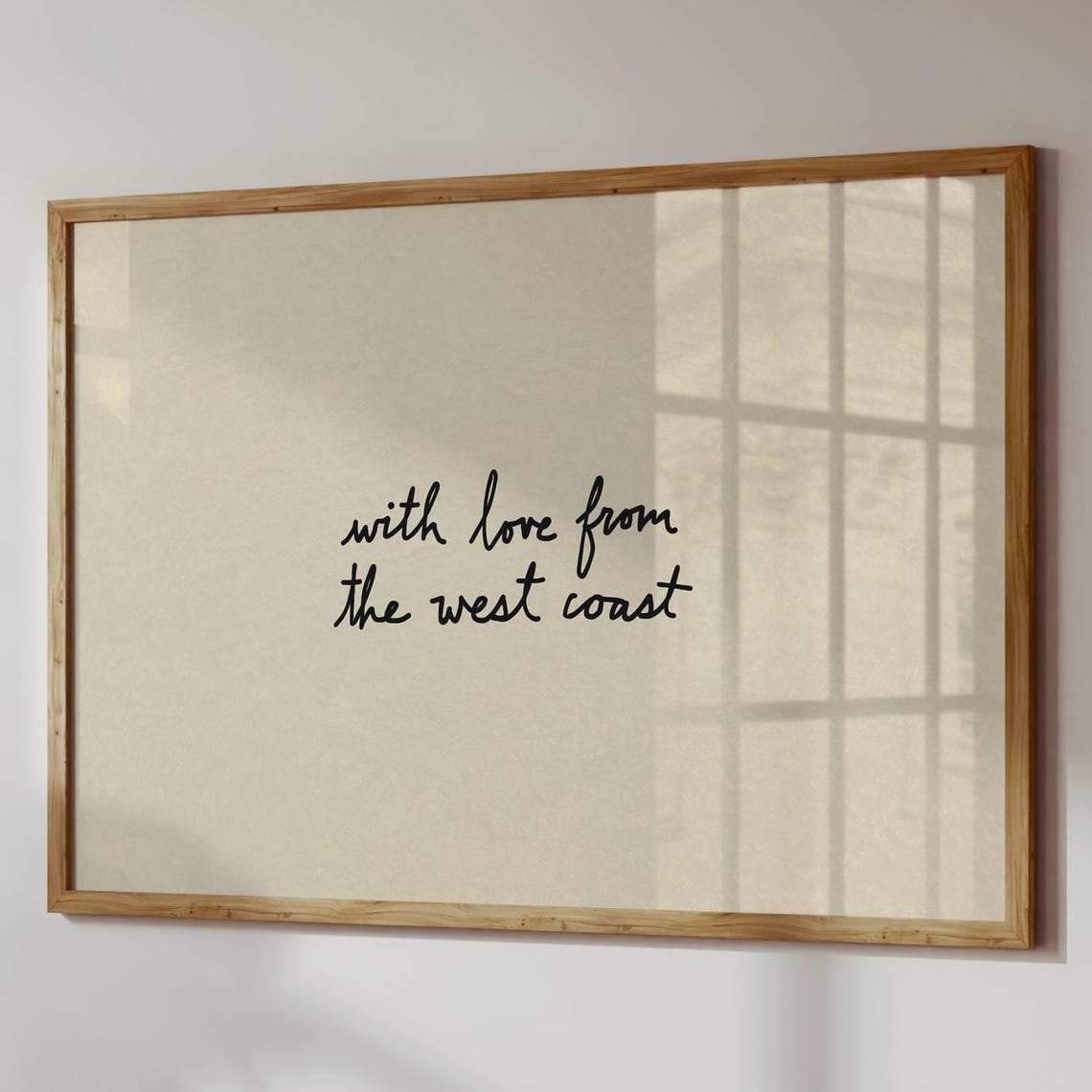 With Love From the West Coast Poster Minimalist Handwritten Quote Art