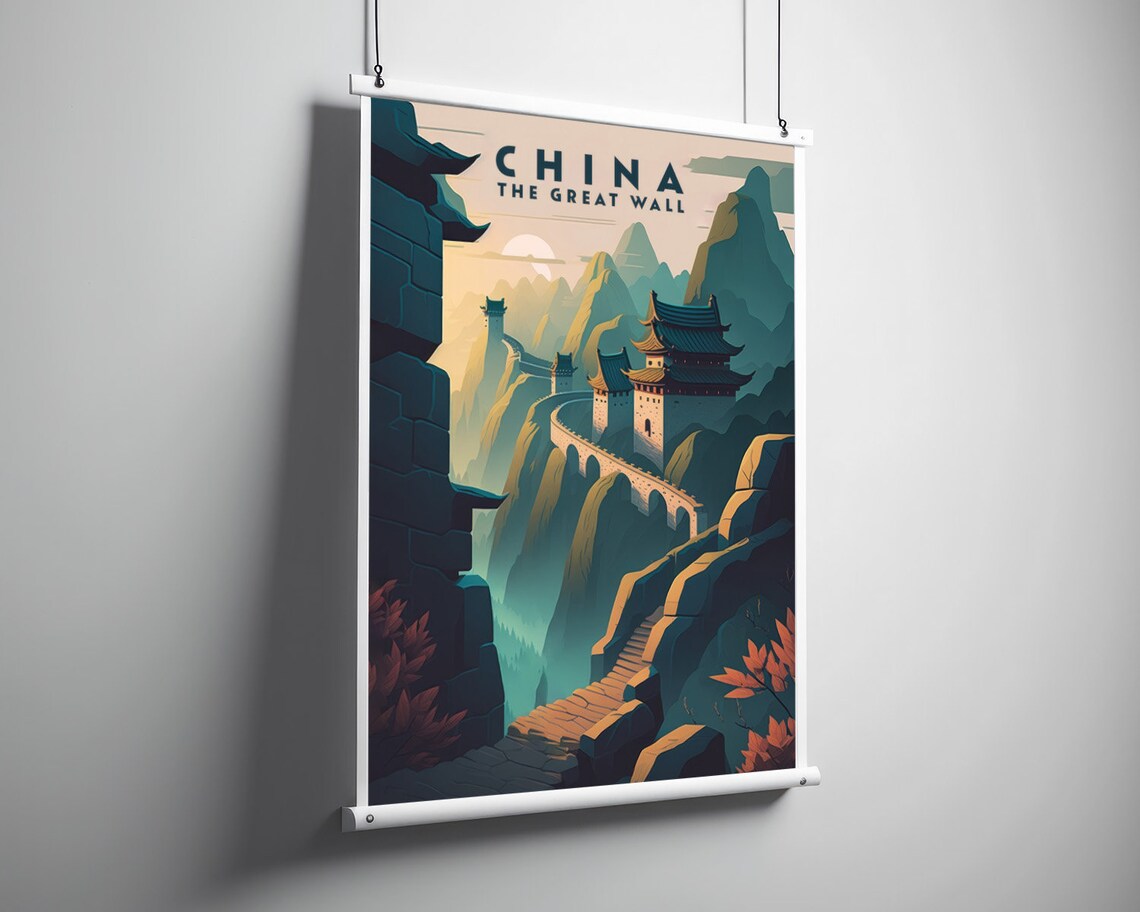 Great Wall Of China Travel Poster, Beijing Art Print - Image 3