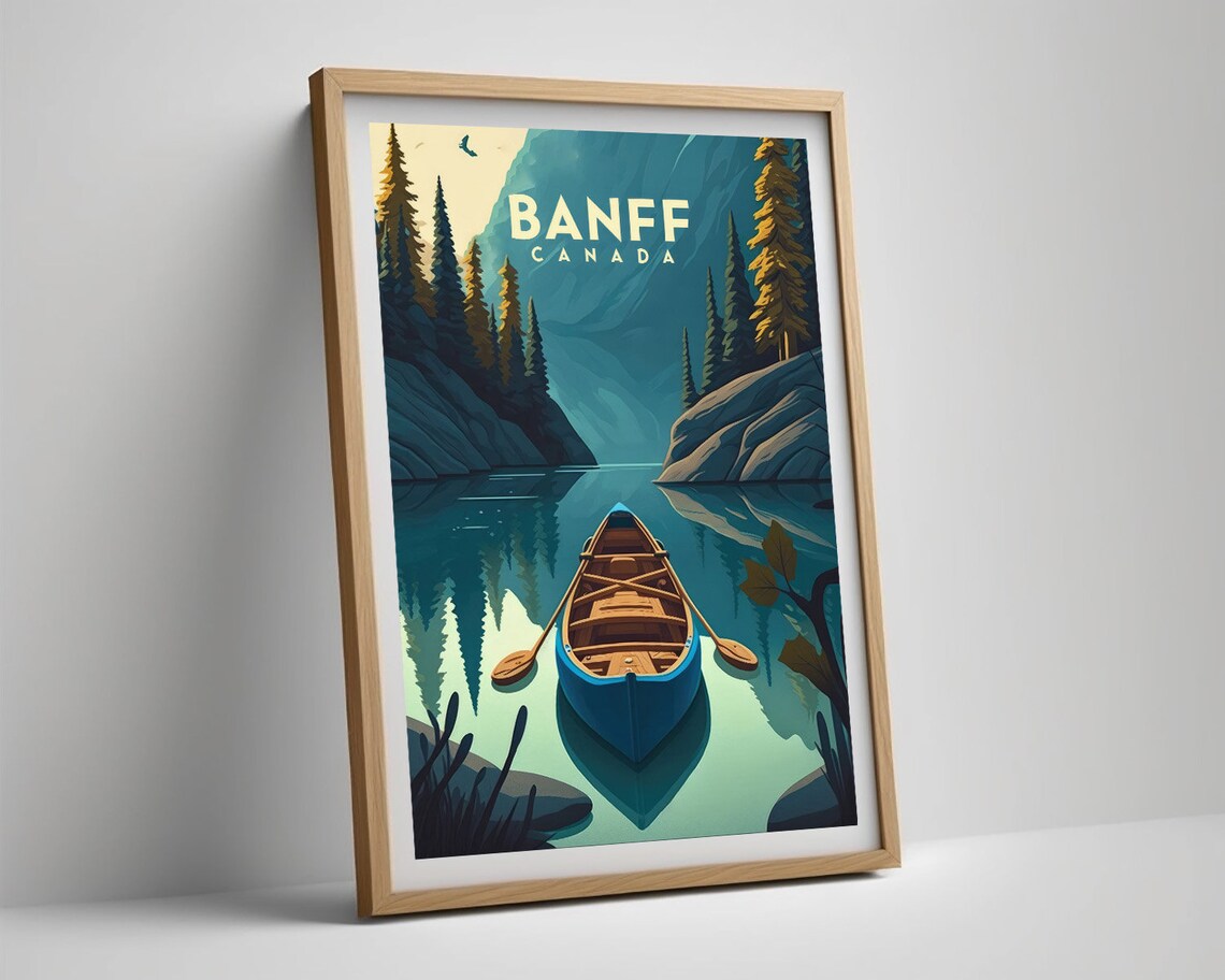 Banff Canada Travel Poster, Mountain Landscape Art Print - Image 5