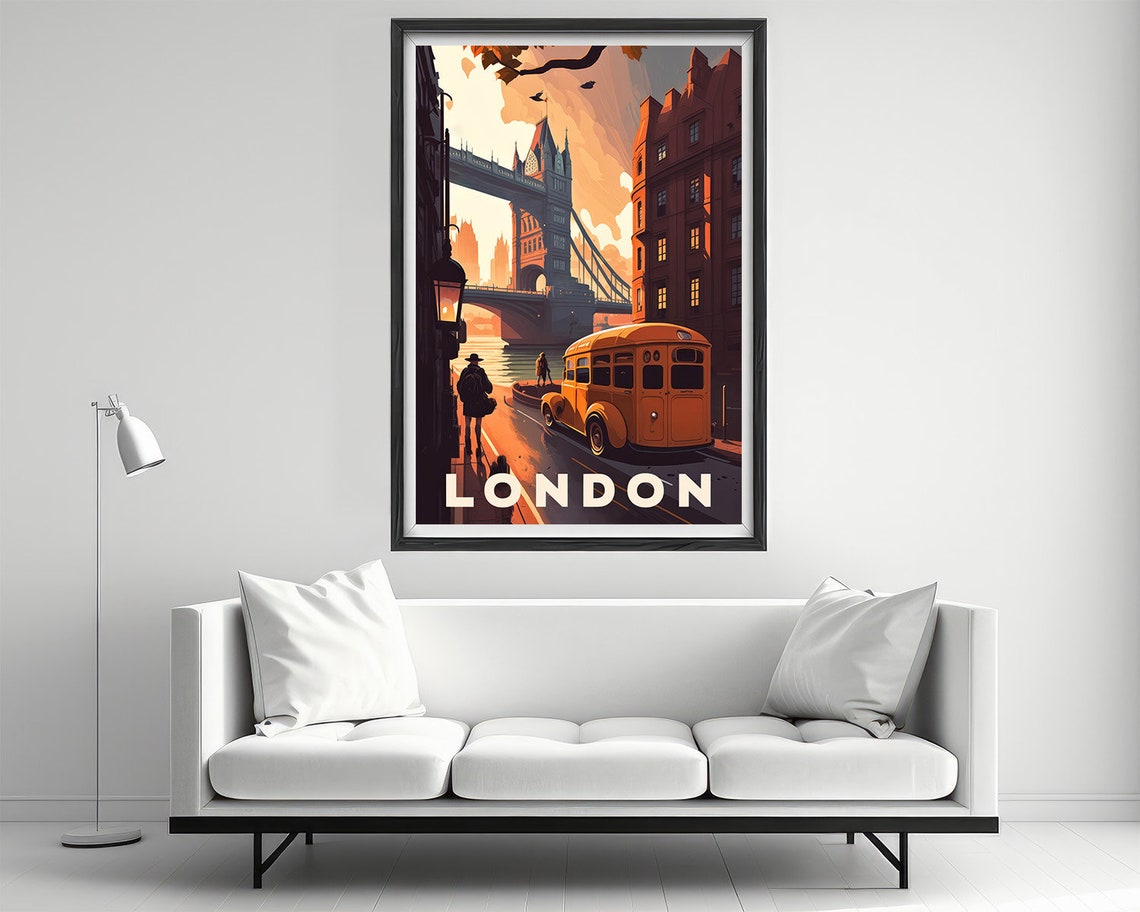 London Travel Poster London Print London Wall Art Print London England Poster London Painting Illustration London Watercolor Home Decor Art - Image 2