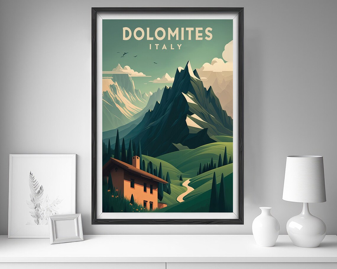 Dolomites Italy Travel Poster, Watercolor Decor - Image 4
