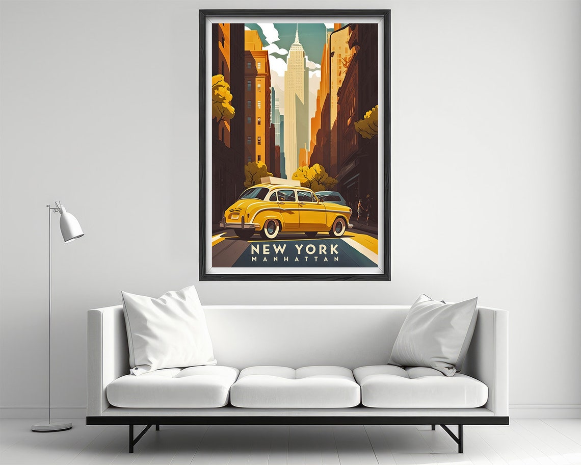 New York Print New York Poster New York Wall Art New York Manhattan New York Painting New York Illustration New York Travel Nyc Travel Decor - Image 2