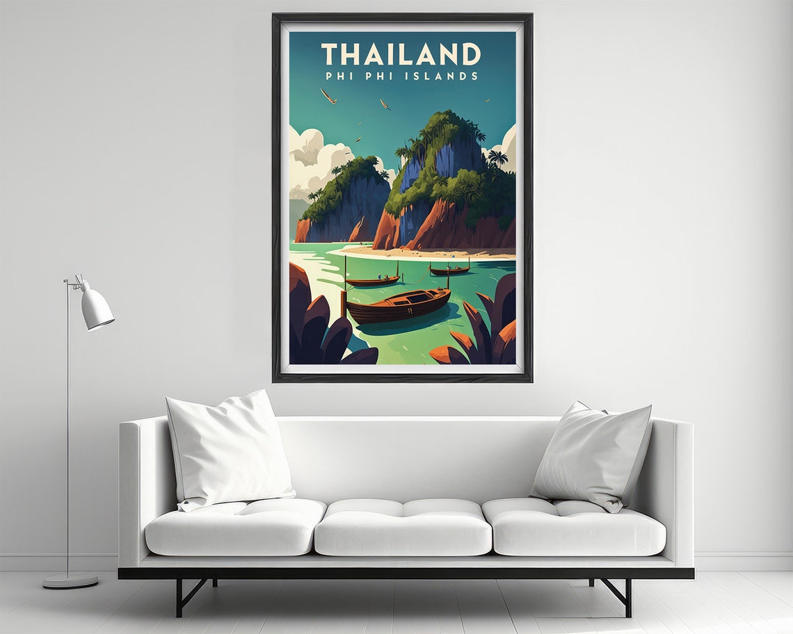Thailand Phi Phi Islands Limestone Cliffs Vintage Travel Poster - Image 2