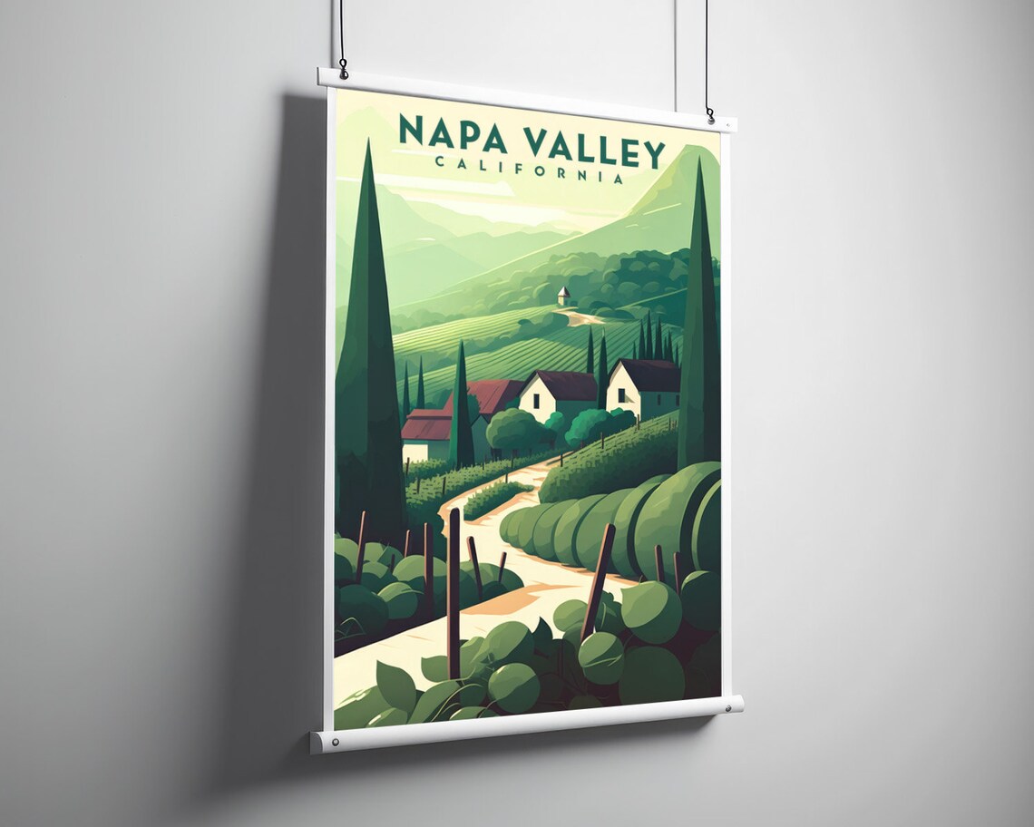 Napa Valley California Vineyard Travel Poster Wine Country Art - Image 3