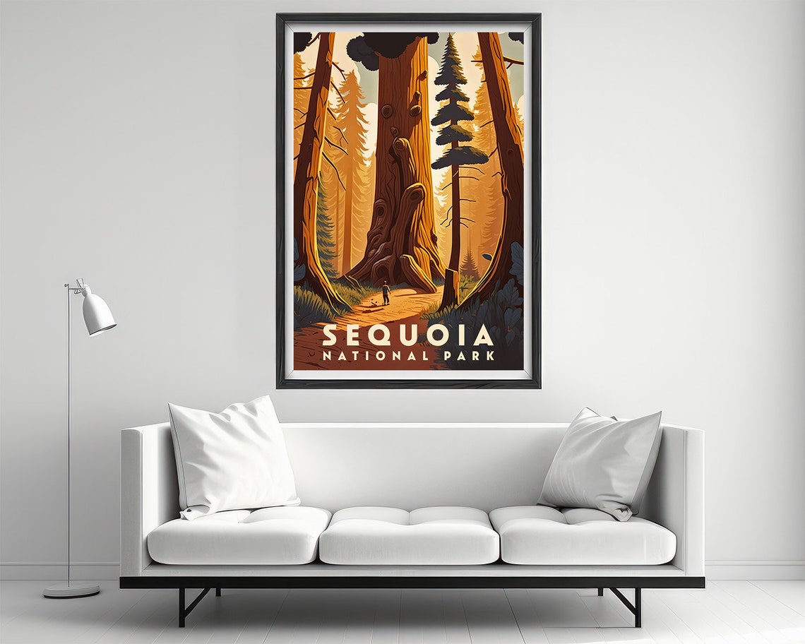 Sequoia National Park Vintage Travel Poster Giant Trees Forest - Image 2