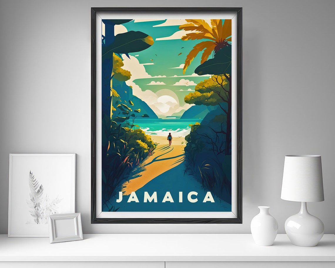 Jamaica Travel Poster Jamaica Wall Art Jamaica Print Jamaica Jamaica Painting Jamaica Illustration Jamaica Art Jamaica Home Decor - Image 4
