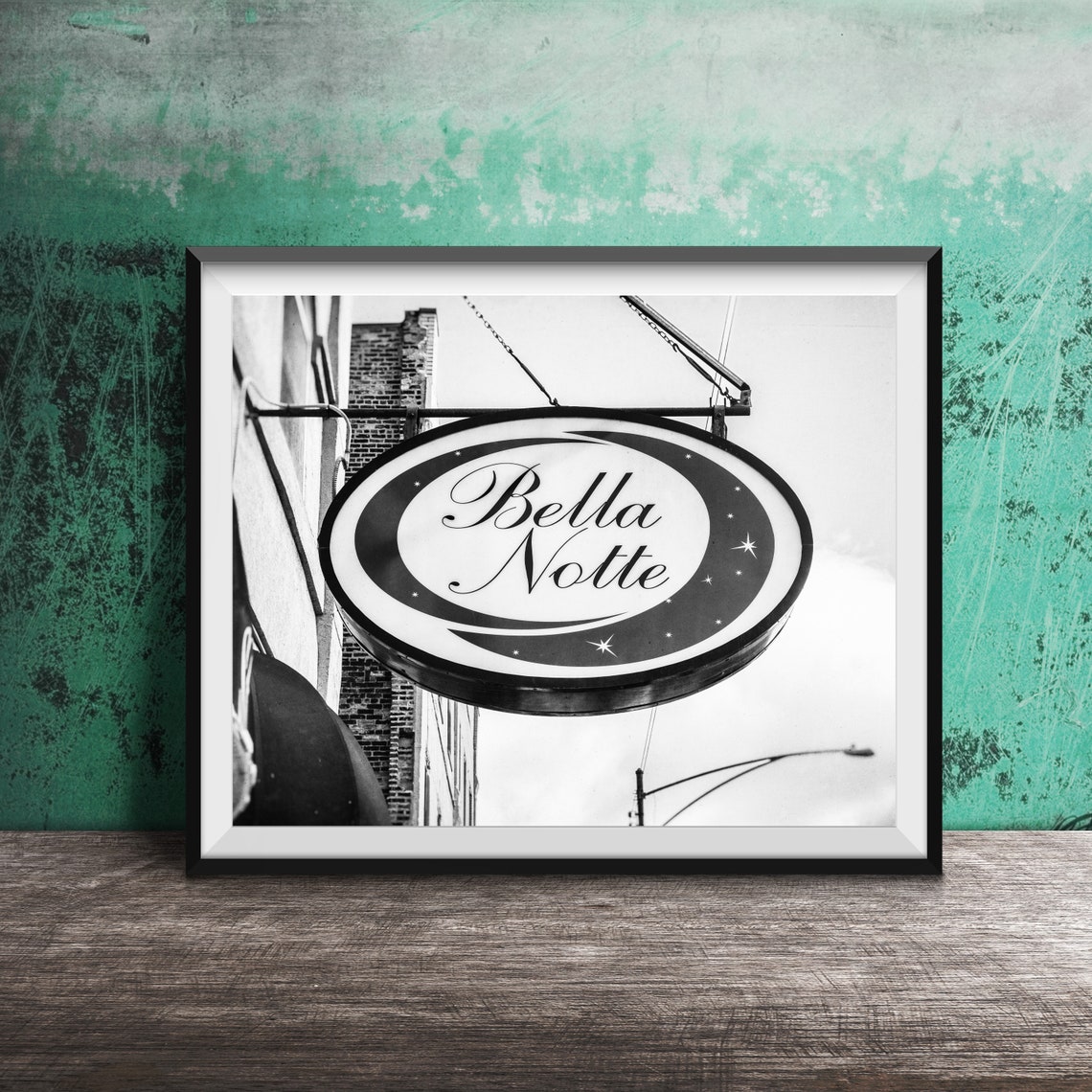 Bella Notte Oval Restaurant Sign West Town Chicago Night Poster - Image 2