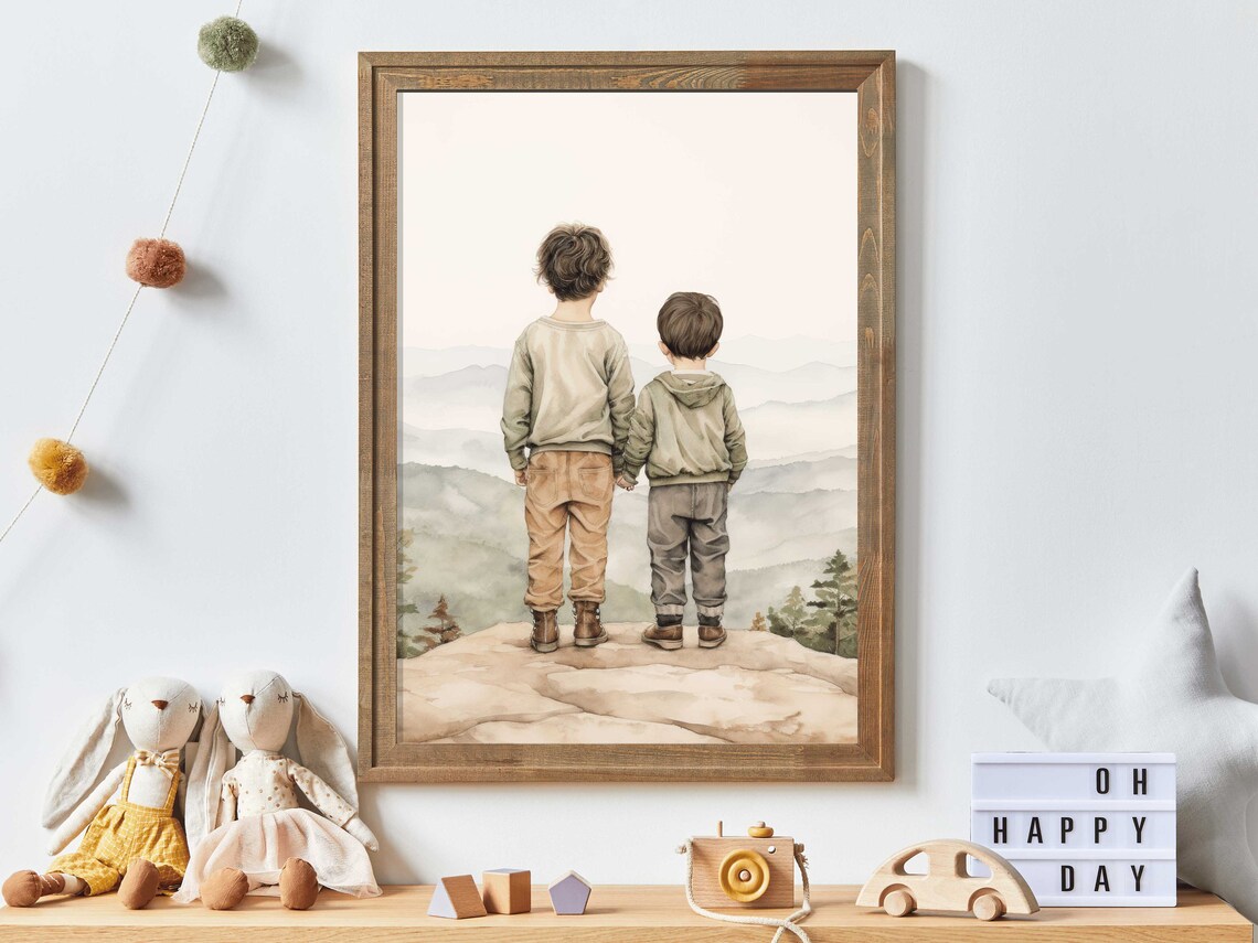 Brothers Bedroom Decor Adventure Kids Art Print