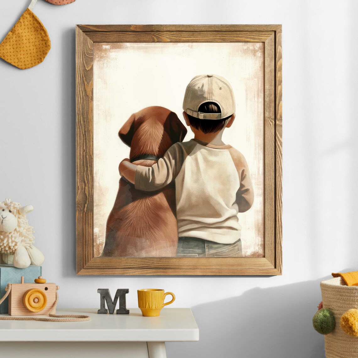 Brown Labrador Nursery Art Print, Boy Dog Decor - Image 2