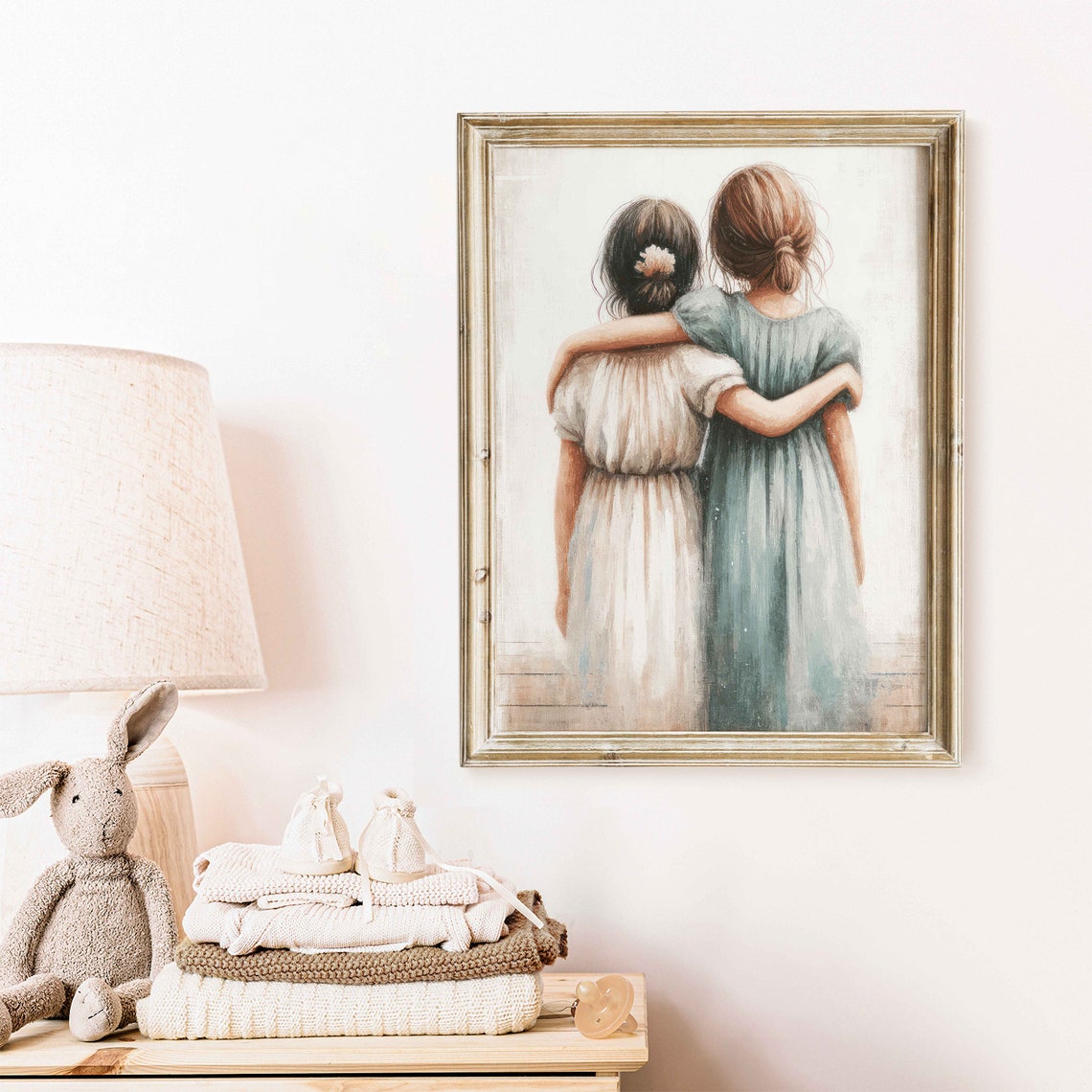 Sister Wall Art Bff Best Friends Wall Ar Sisterhood Art Sister Painting Best Friends Print Girls Room Decor Girl Wall Art - Image 2