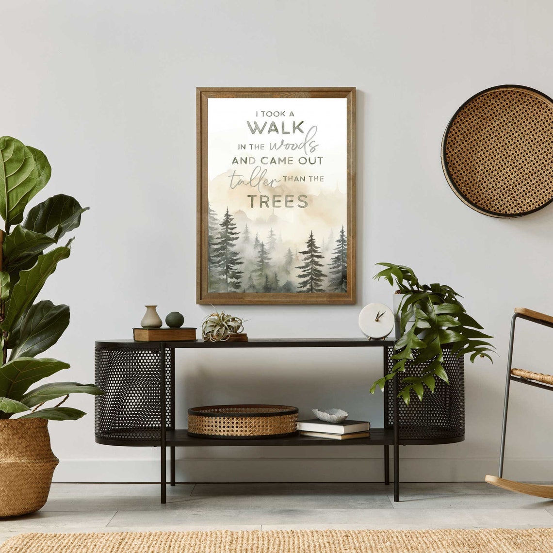 Walk in the Woods Quote Misty Pine Forest Motivational Poster - Image 2
