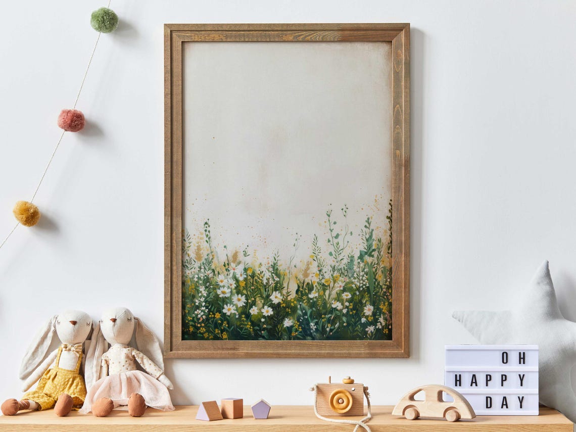 Wildflower Meadow Watercolor Rustic Floral Botanical Wall Art - Image 5