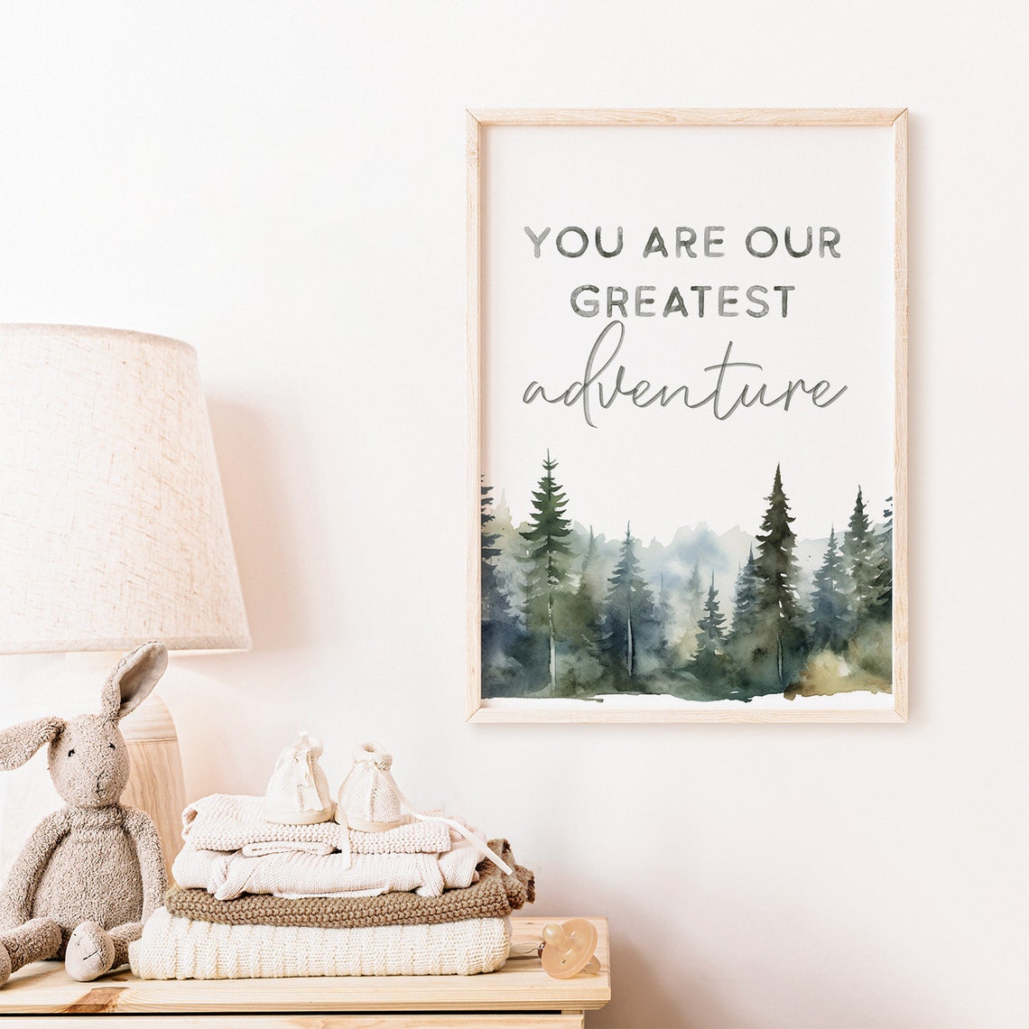 Nursery Quote Wall Art Watercolor Nursery Print You Are Our Greatest Adventure Quote Art For Little Boys And Girls Room - Image 2