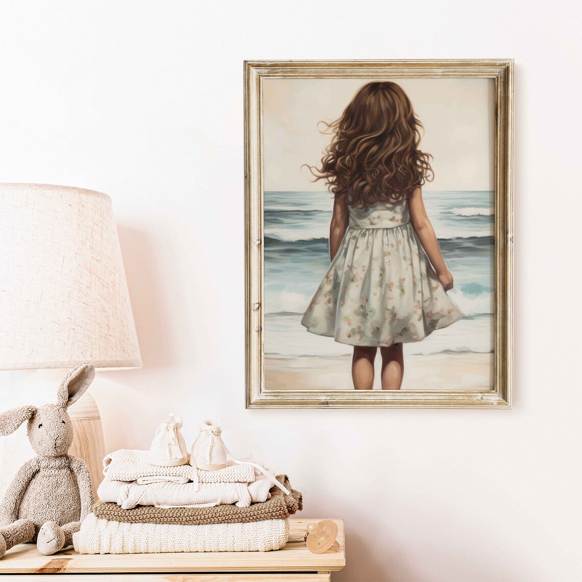 Beach Nursery Decor Girl On A Beach Art Print - Image 2