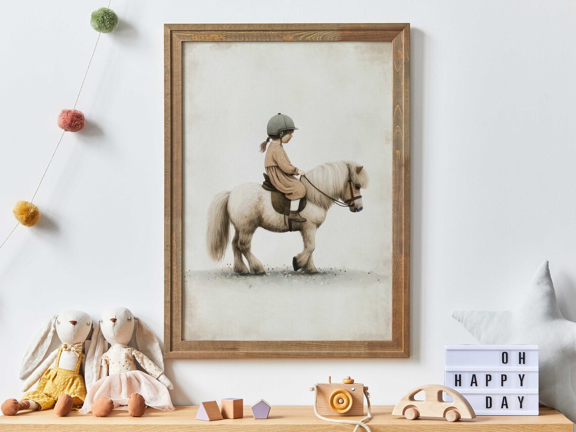 Shetland Pony Art Print, Girls Room Nursery Decor