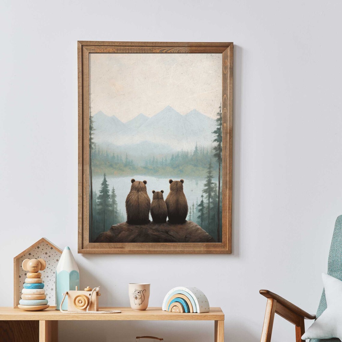 Bear Family Art Print, Woodland Nursery Decor - Image 3
